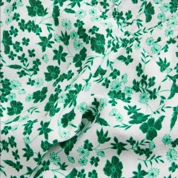 M&S X Ghost Ditsy Floral V Neck Tie Waist Green Midi Dress Sz 8 - Picture 6 of 10